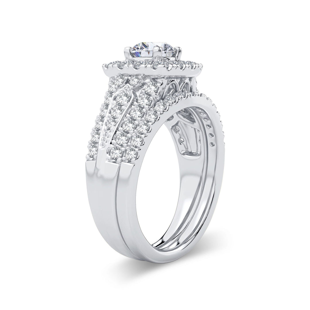 Brilliant 14k White Gold 2ct Lab Diamond Bridal Ring