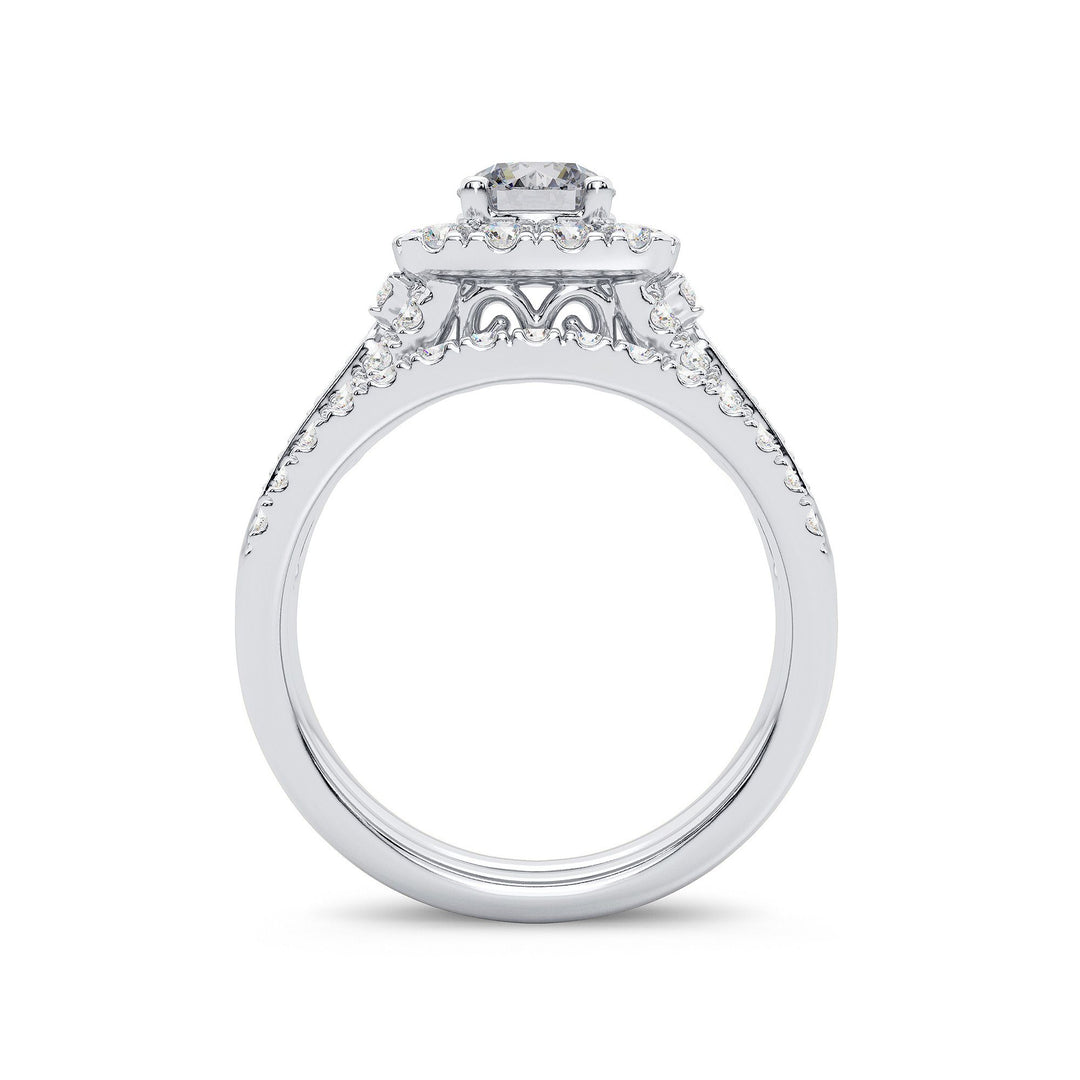 Brilliant 14k White Gold 2ct Lab Diamond Bridal Ring