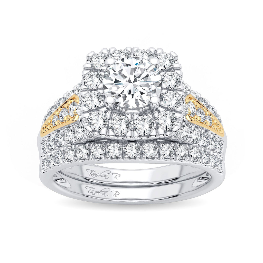 14K Yellow Gold 2ct Lab Diamond Bridal Engagement Ring
