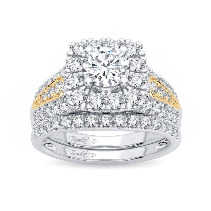 14K Yellow Gold 2ct Lab Diamond Bridal Engagement Ring