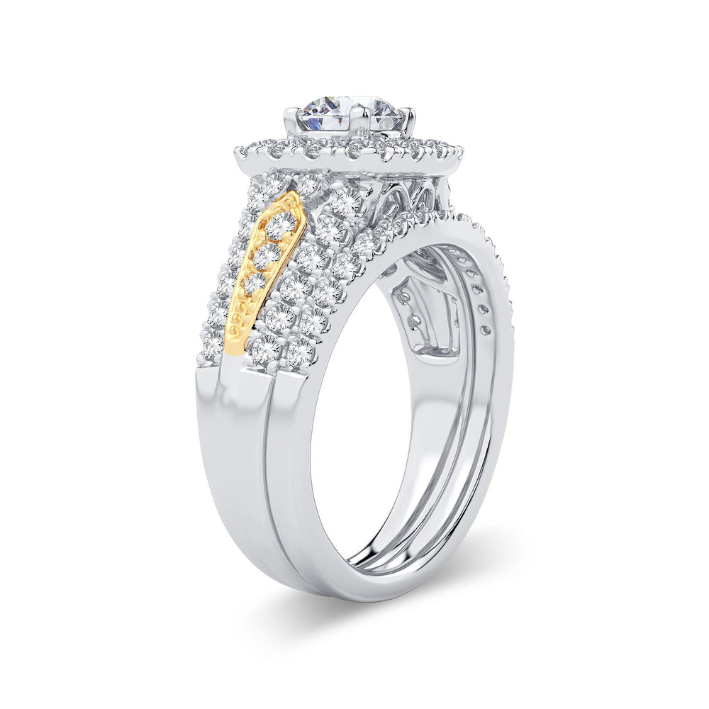 14K Yellow Gold 2ct Lab Diamond Bridal Engagement Ring