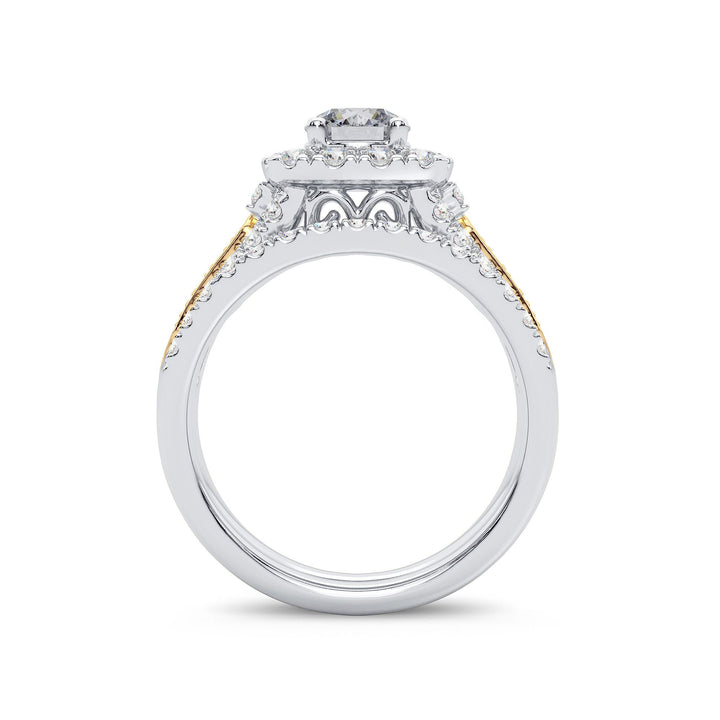 14K Yellow Gold 2ct Lab Diamond Bridal Engagement Ring