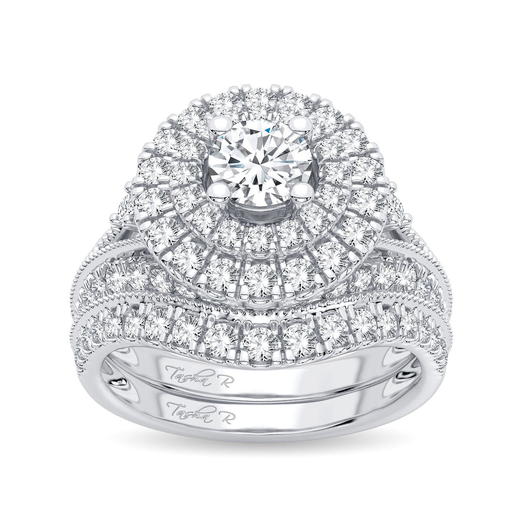 Brilliant 14k White Gold 2ct Lab Diamond Bridal Ring