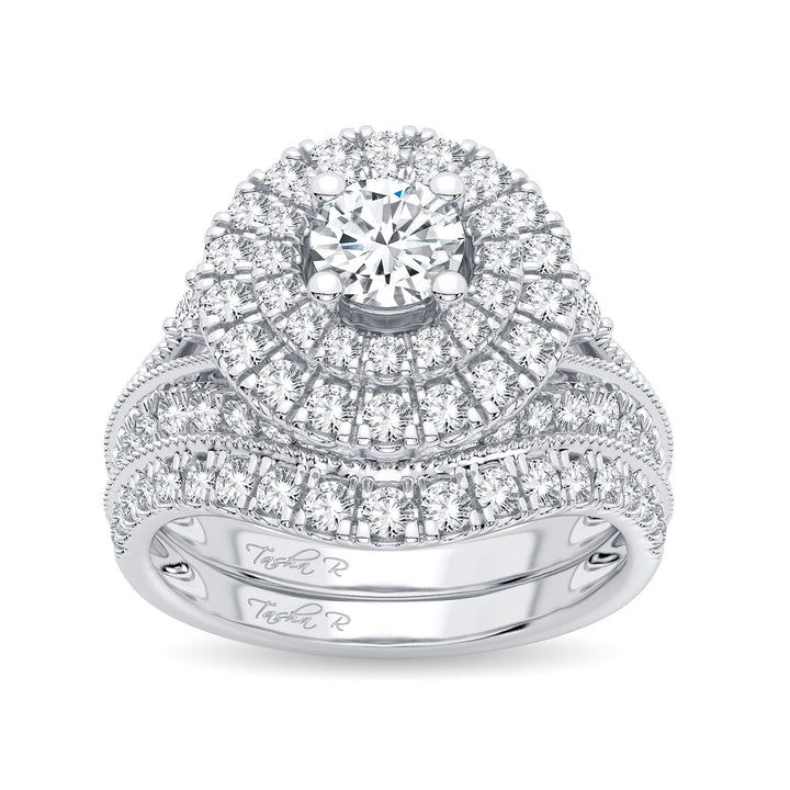 Brilliant 14k White Gold 2ct Lab Diamond Bridal Ring