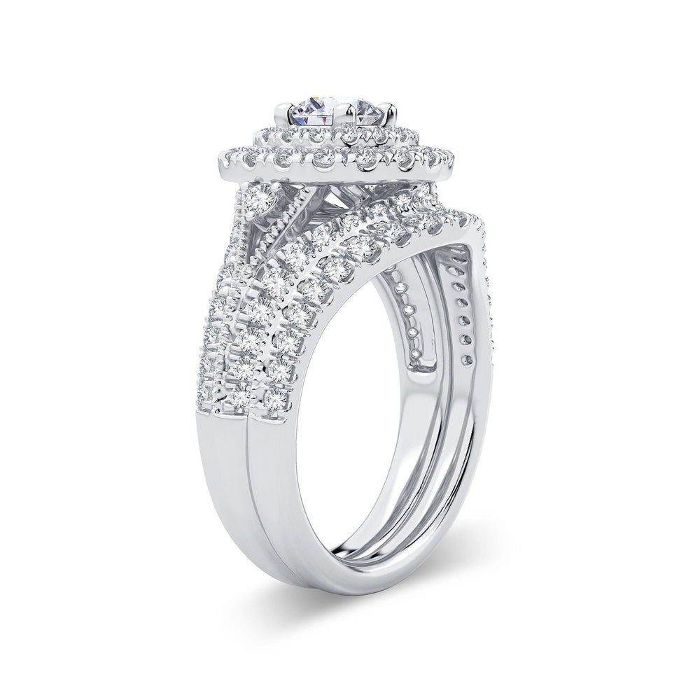 Brilliant 14k White Gold 2ct Lab Diamond Bridal Ring