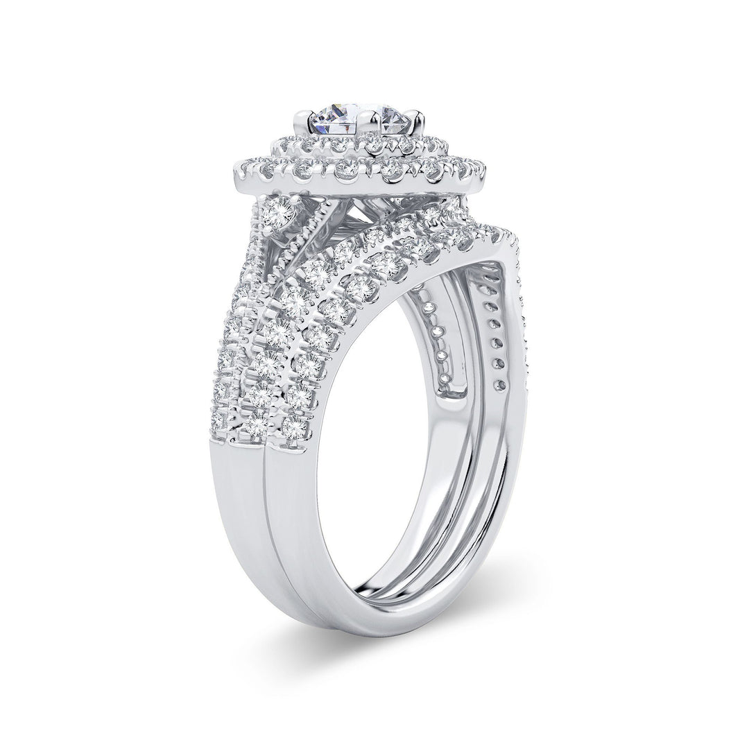 Brilliant 14k White Gold 2ct Lab Diamond Bridal Ring