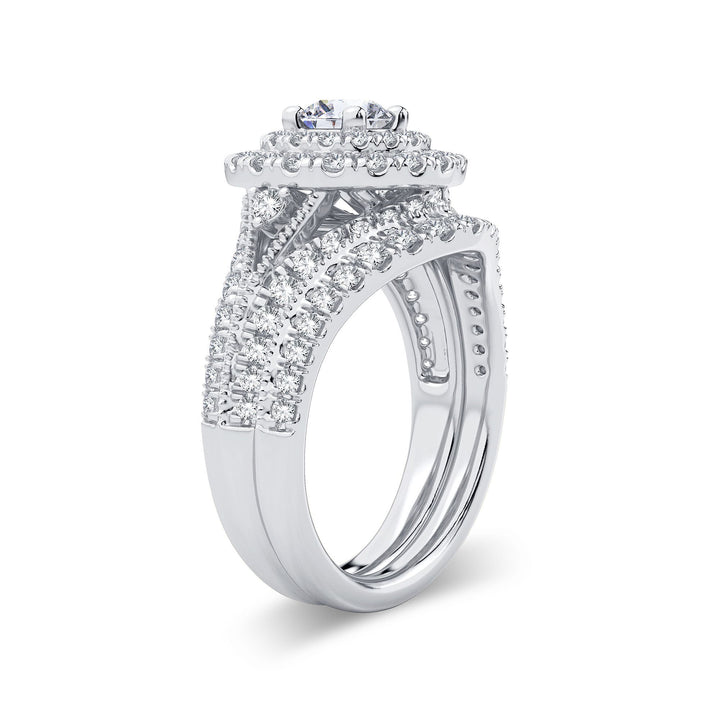 Brilliant 14k White Gold 2ct Lab Diamond Bridal Ring