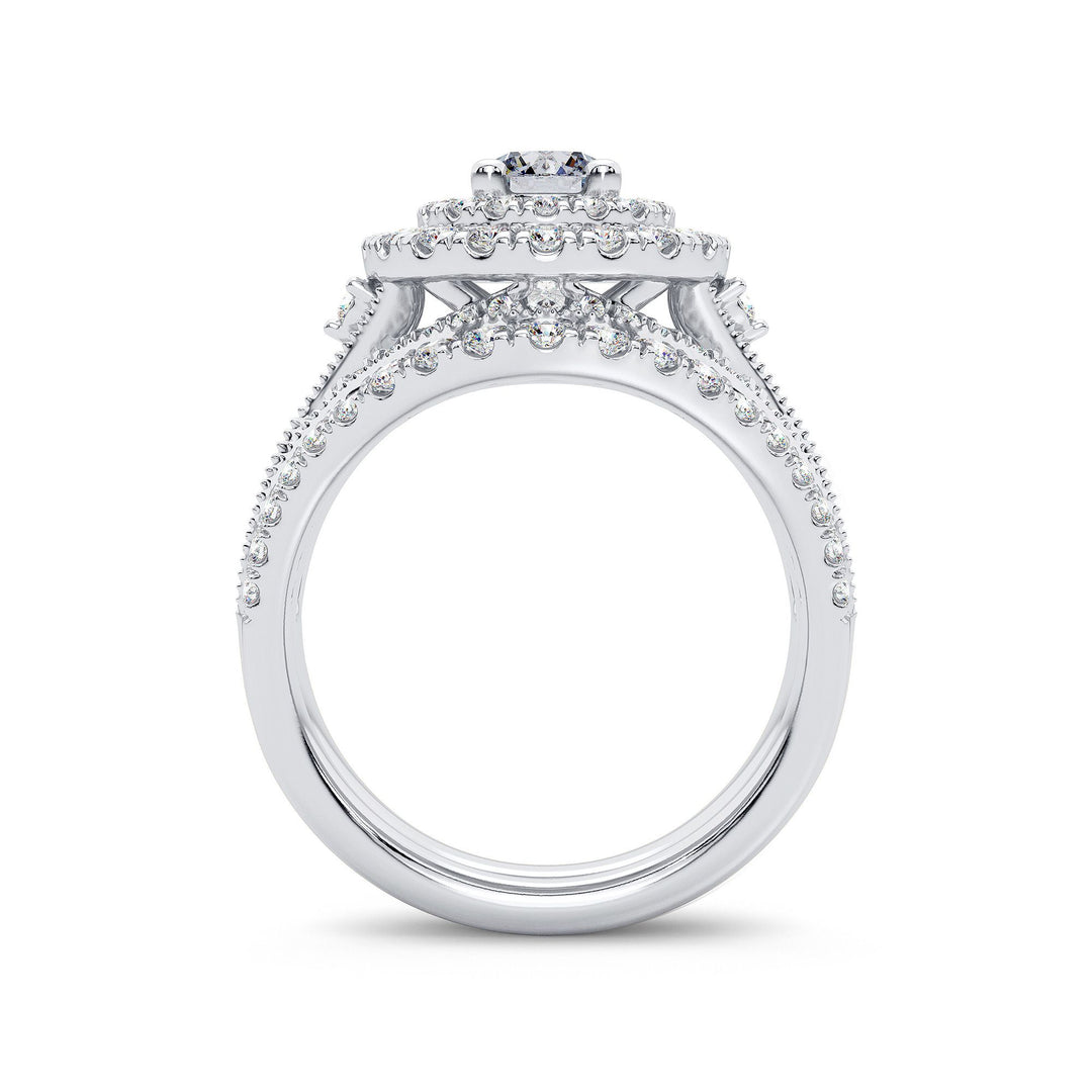 Brilliant 14k White Gold 2ct Lab Diamond Bridal Ring