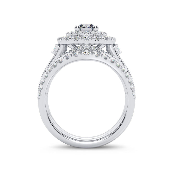 Brilliant 14k White Gold 2ct Lab Diamond Bridal Ring