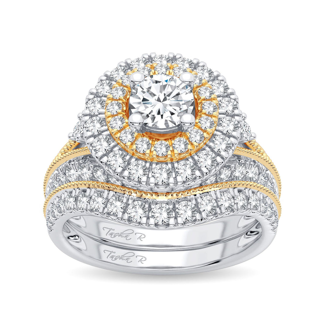 Brilliant 14k White Gold 2ct Lab Diamond Bridal Ring