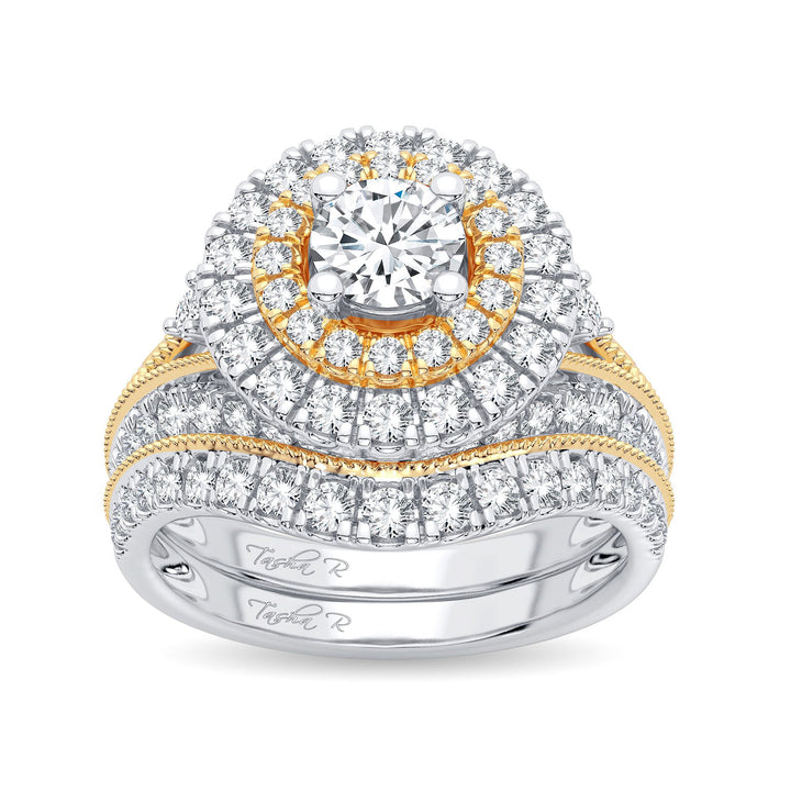 Brilliant 14k White Gold 2ct Lab Diamond Bridal Ring