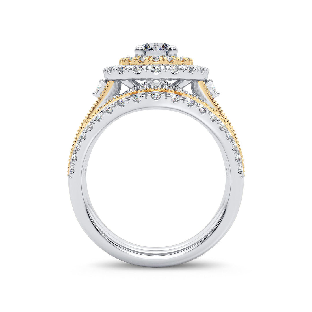 Brilliant 14k White Gold 2ct Lab Diamond Bridal Ring