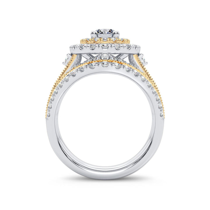 Brilliant 14k White Gold 2ct Lab Diamond Bridal Ring