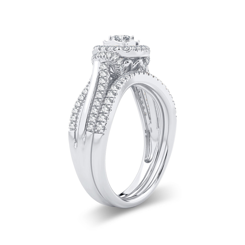 Timeless 14k White Gold Lab Diamond Bridal Ring (0.50CT)