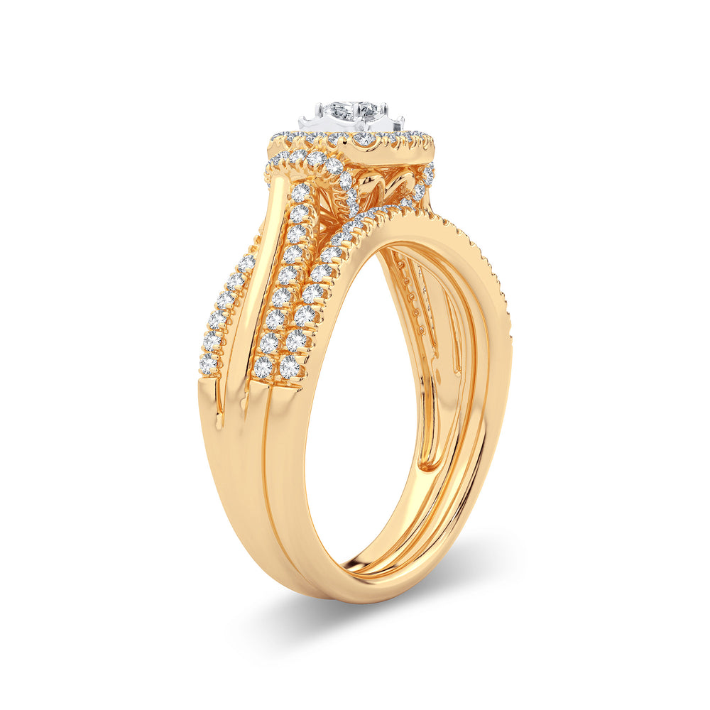 Brilliant 14K Yellow Gold Lab Diamond Bridal Ring (0.50CT)