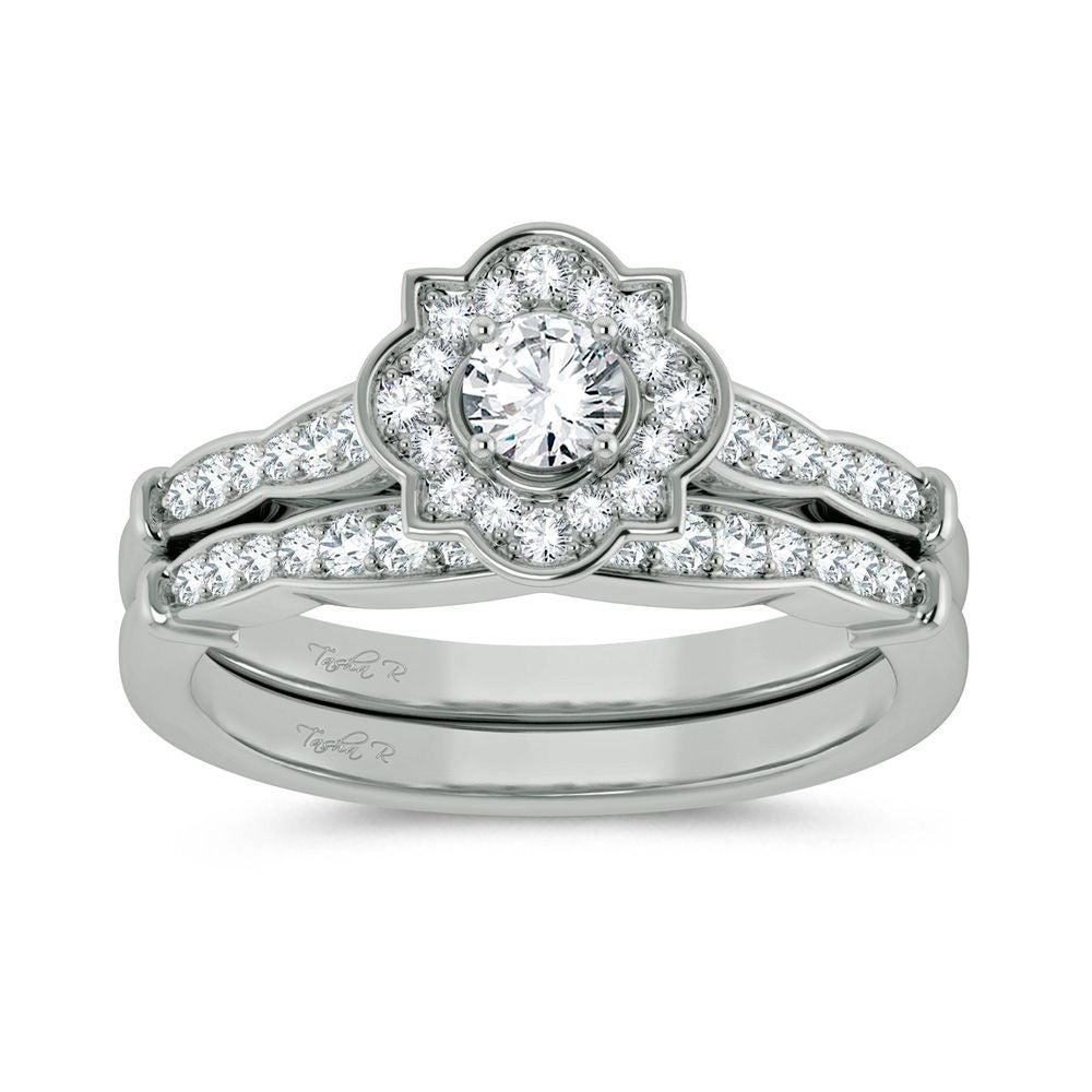 Timeless 14k White Gold Lab Diamond Bridal Ring (0.50ct)