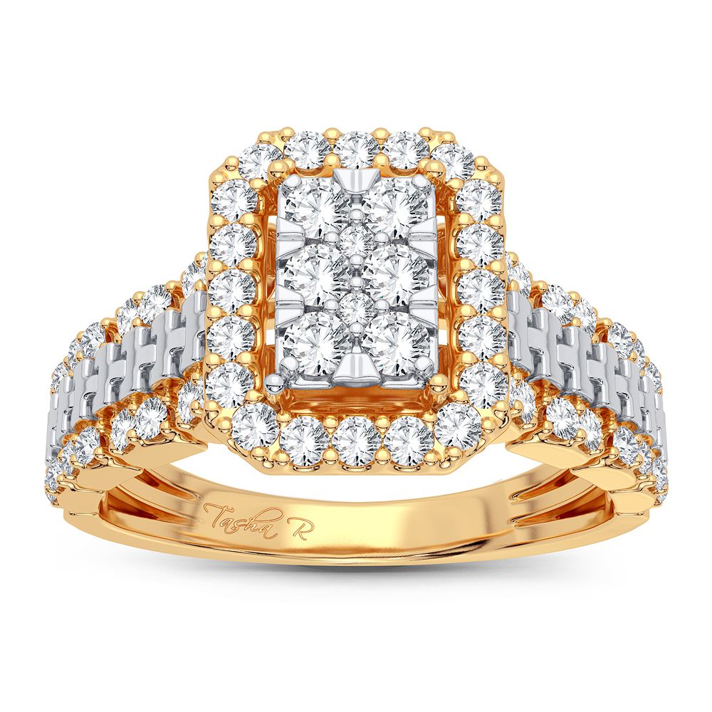 Chic 14K Yellow Gold Lab Diamond Womens Fashion Ring 0.50CT