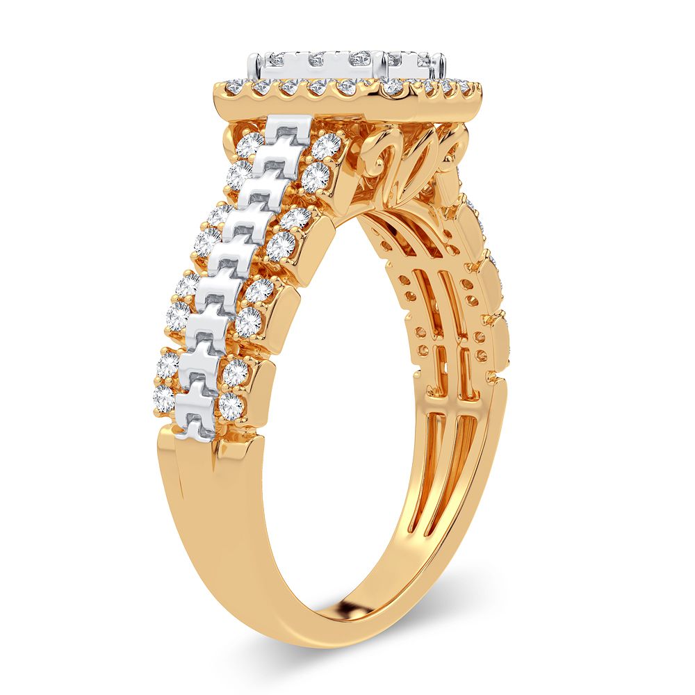 Chic 14K Yellow Gold Lab Diamond Womens Fashion Ring 0.50CT