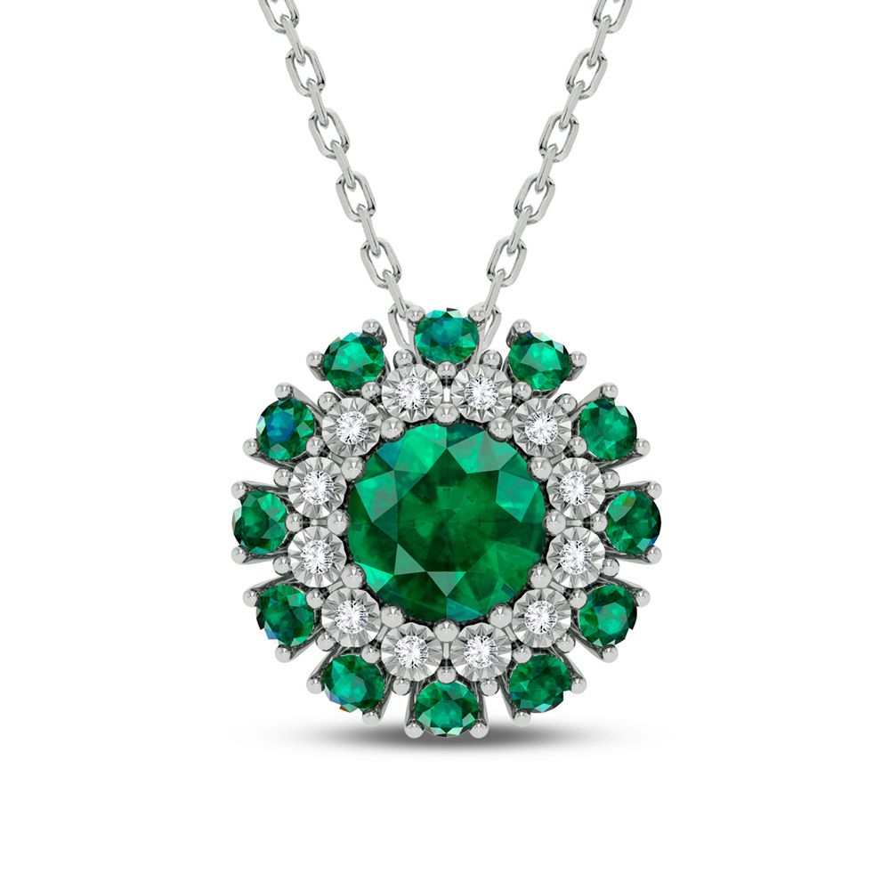 14k White Gold Lab Diamond Pendant: Delicate Sparkle