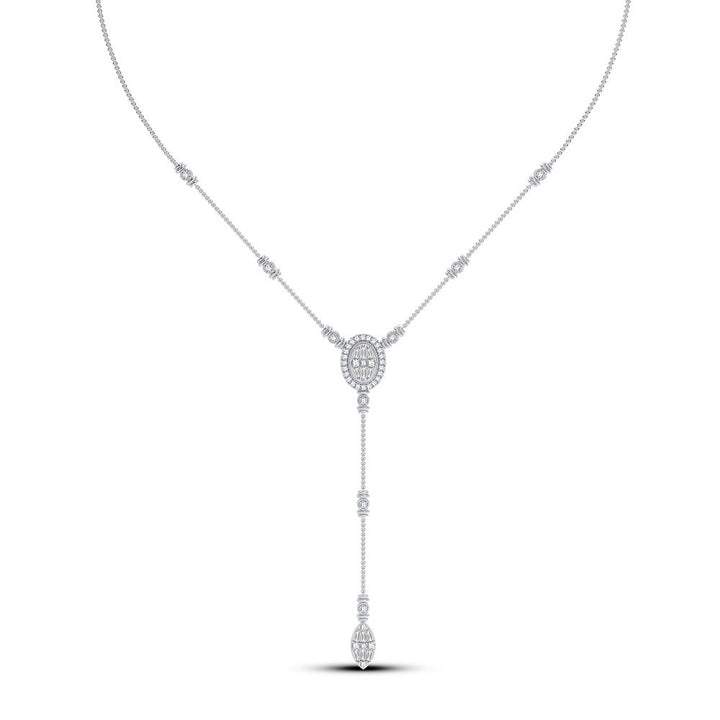 Chic 14K White Gold 0.50CT Lab Diamond Womens Pendant Necklace
