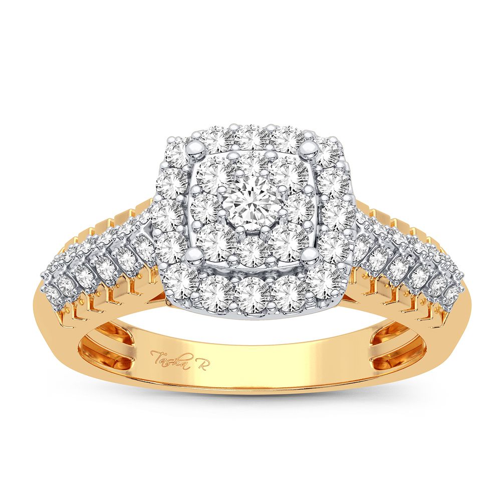 Chic 14K Yellow Gold Lab Diamond Womens Fashion Ring 0.50CT