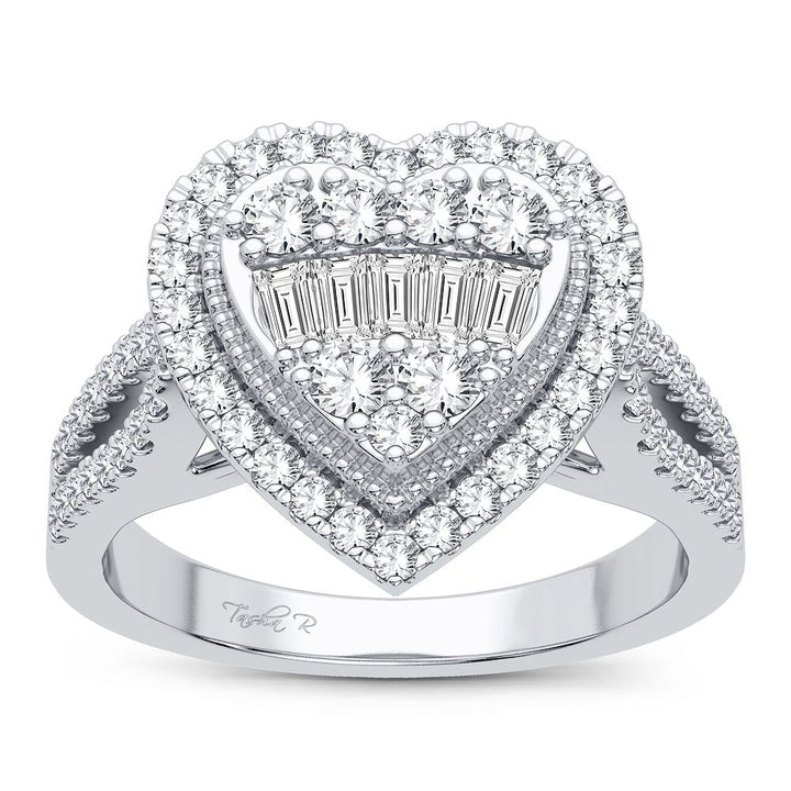 Chic 14K White Gold 0.63CT Lab Diamond Womens Ring