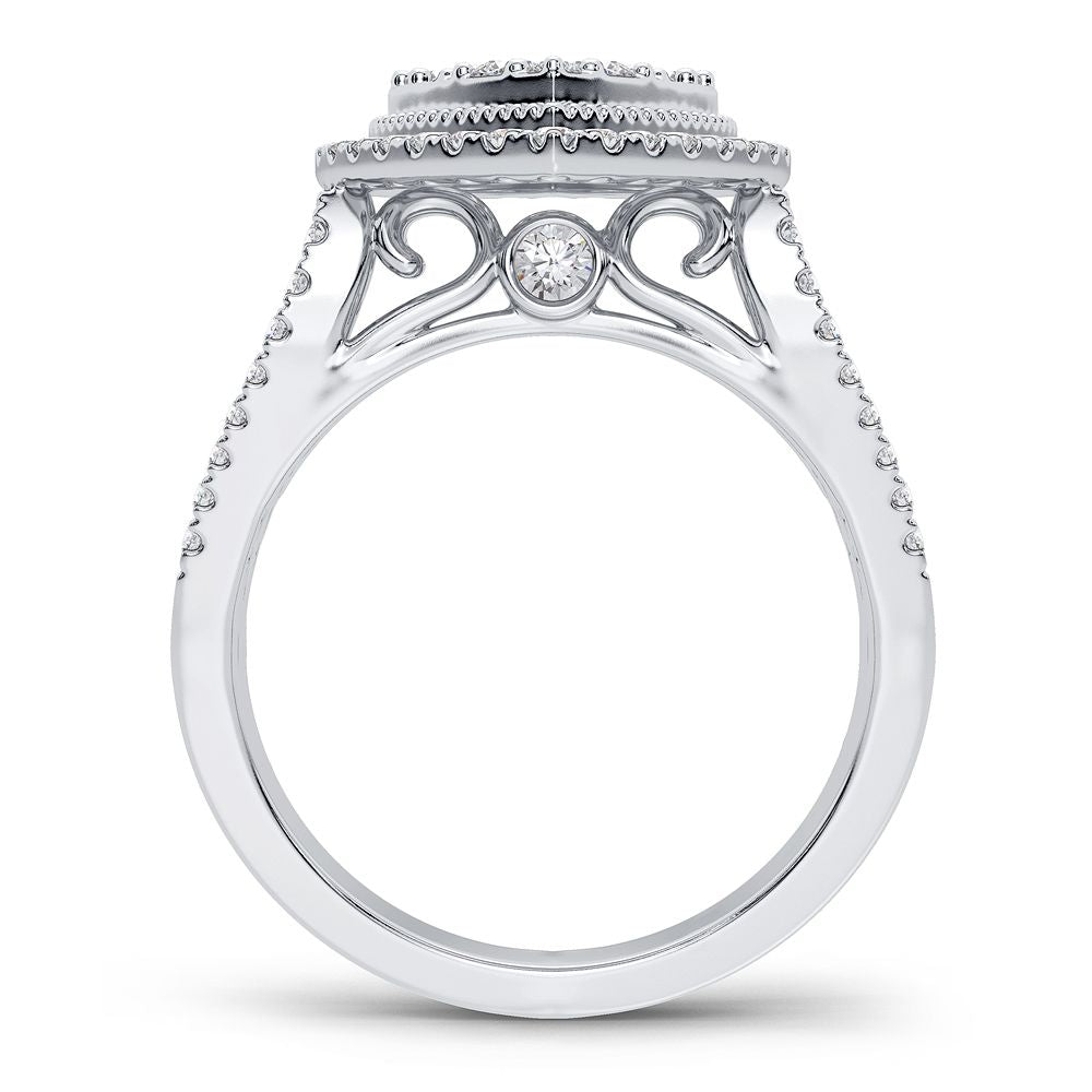 Chic 14K White Gold 0.63CT Lab Diamond Womens Ring