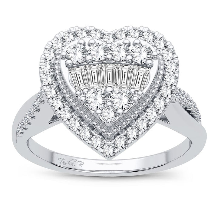 Chic 14k White Gold 0.55CT Lab Diamond Womens Ring