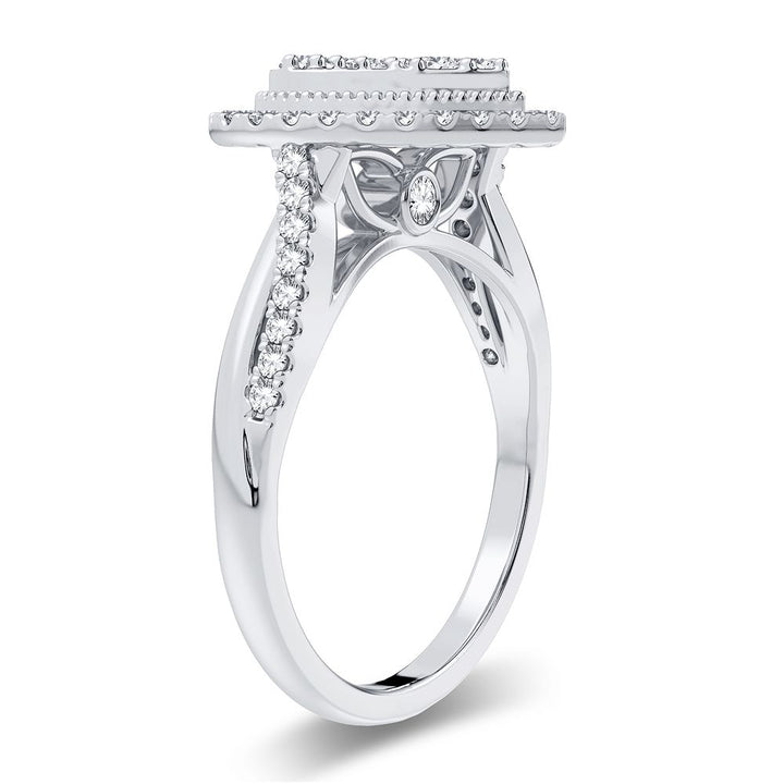 Chic 14k White Gold 0.55CT Lab Diamond Womens Ring