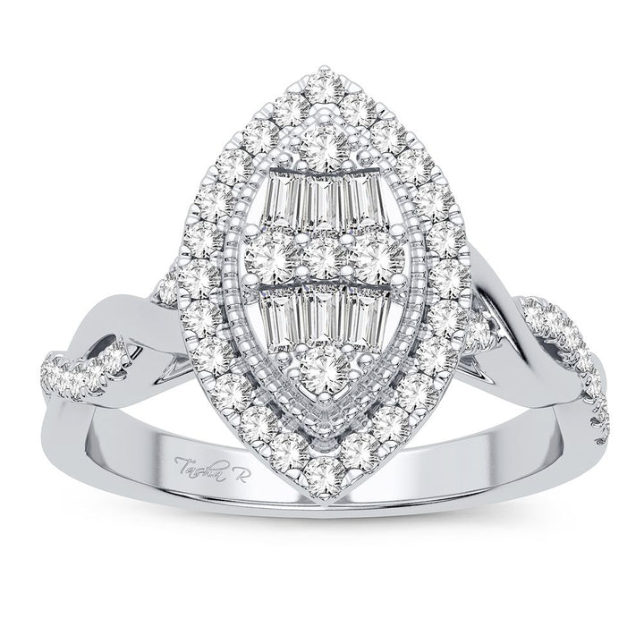 Chic 14k White Gold 0.40CT Lab Diamond Womens Ring
