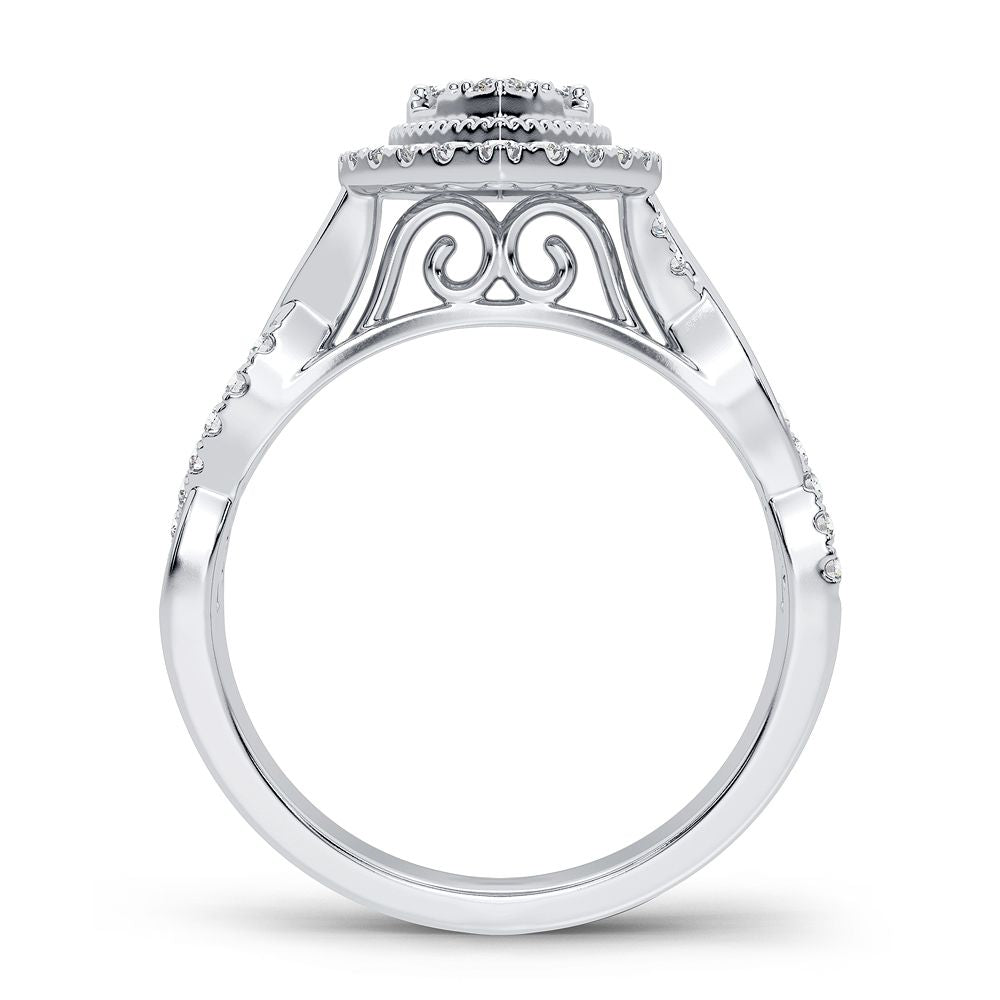 Chic 14k White Gold 0.40CT Lab Diamond Womens Ring