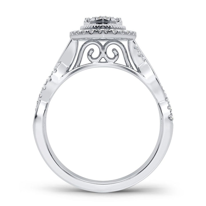 Chic 14k White Gold 0.40CT Lab Diamond Womens Ring