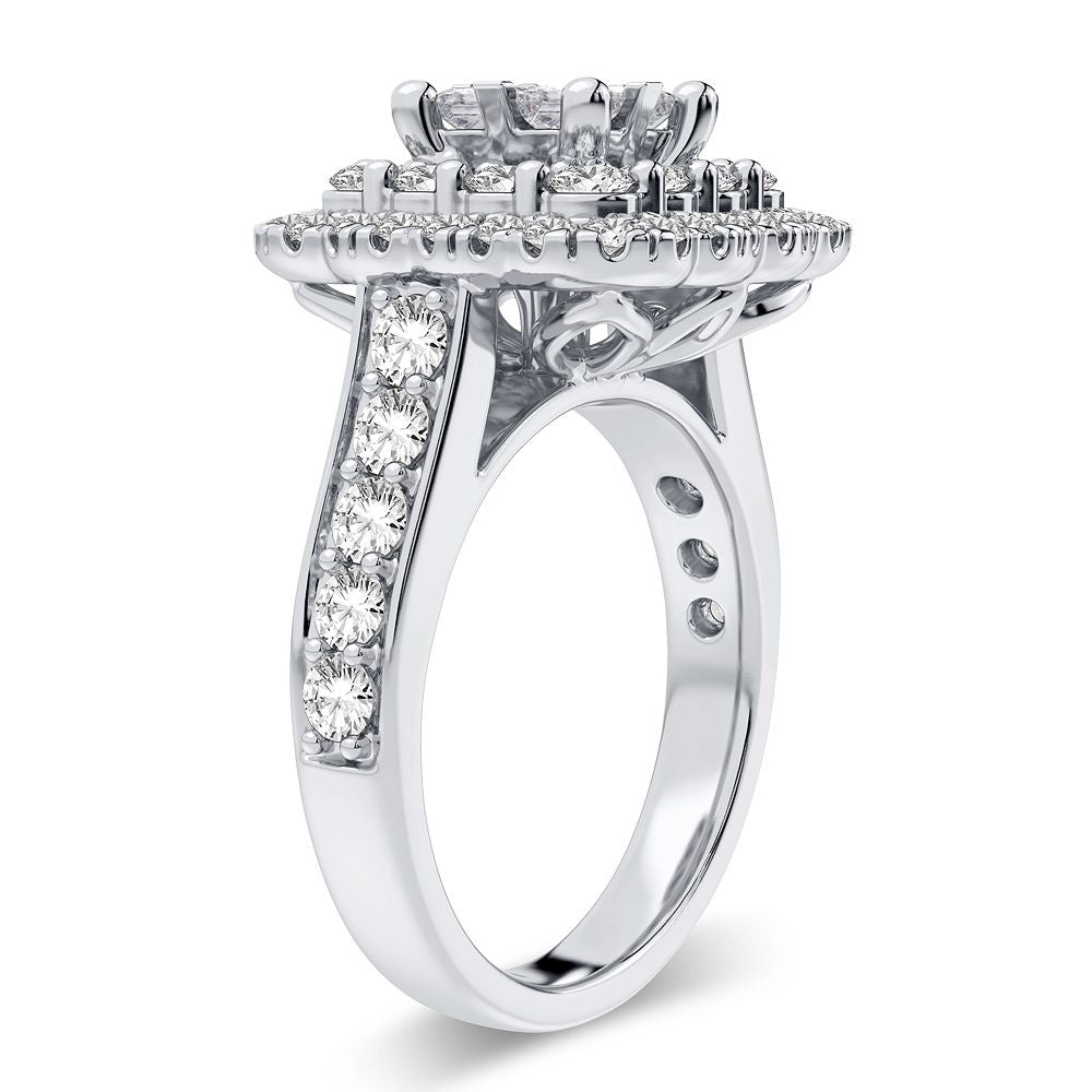 Brilliant 14K White Gold Lab Diamond Bridal Ring
