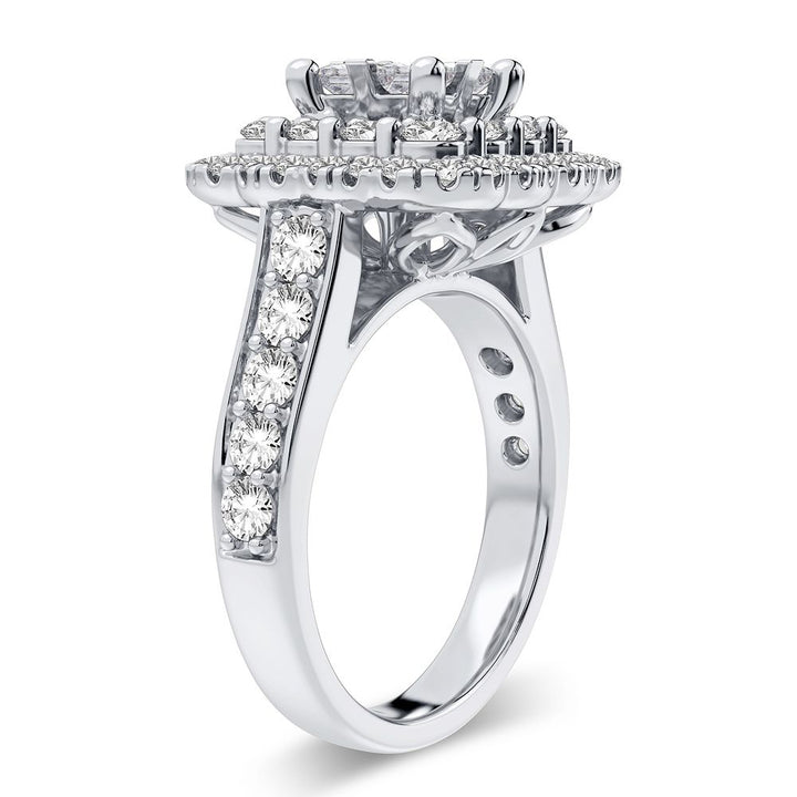 Brilliant 14K White Gold Lab Diamond Bridal Ring