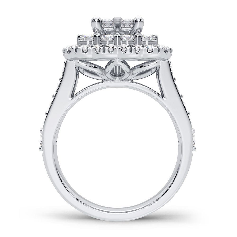 Brilliant 14K White Gold Lab Diamond Bridal Ring