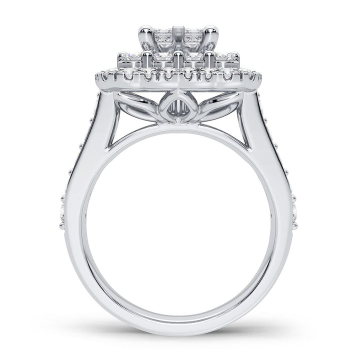 Brilliant 14K White Gold Lab Diamond Bridal Ring