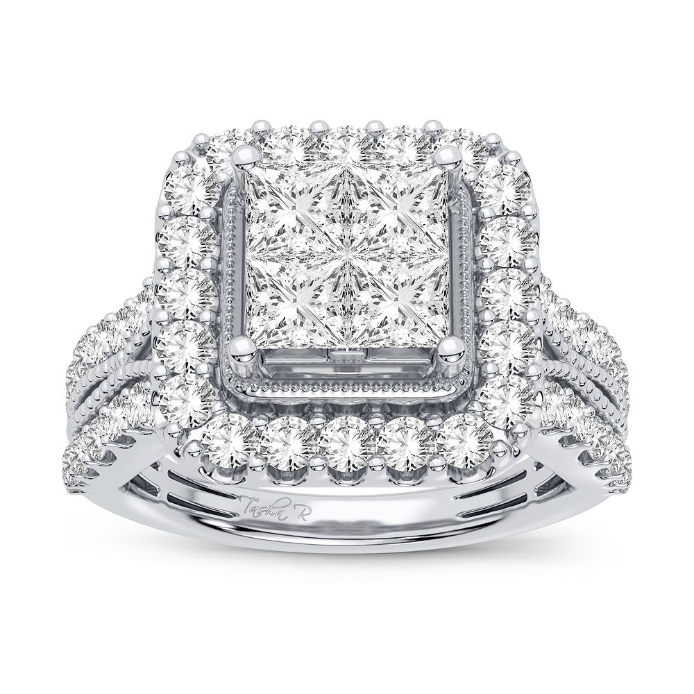 14k White Gold 2CT Lab Diamond Womens Engagement Ring