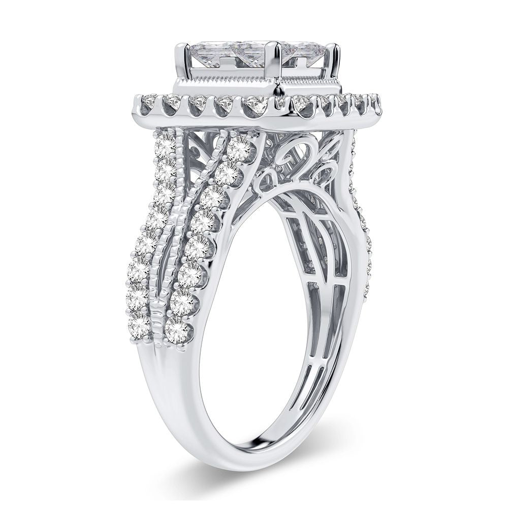 14k White Gold 2CT Lab Diamond Womens Engagement Ring