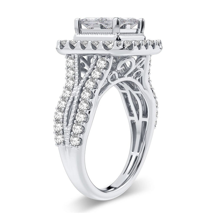 14k White Gold 2CT Lab Diamond Womens Engagement Ring