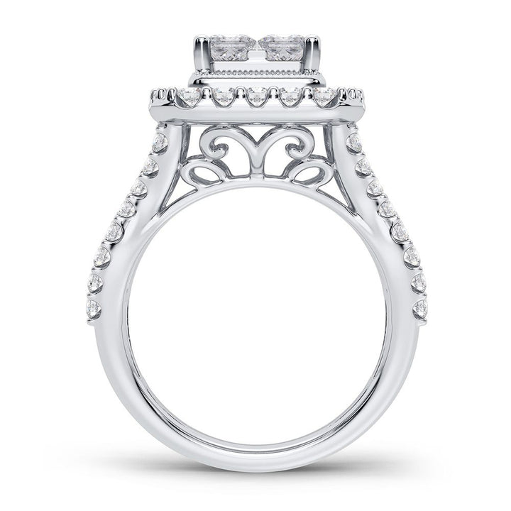 14k White Gold 2CT Lab Diamond Womens Engagement Ring