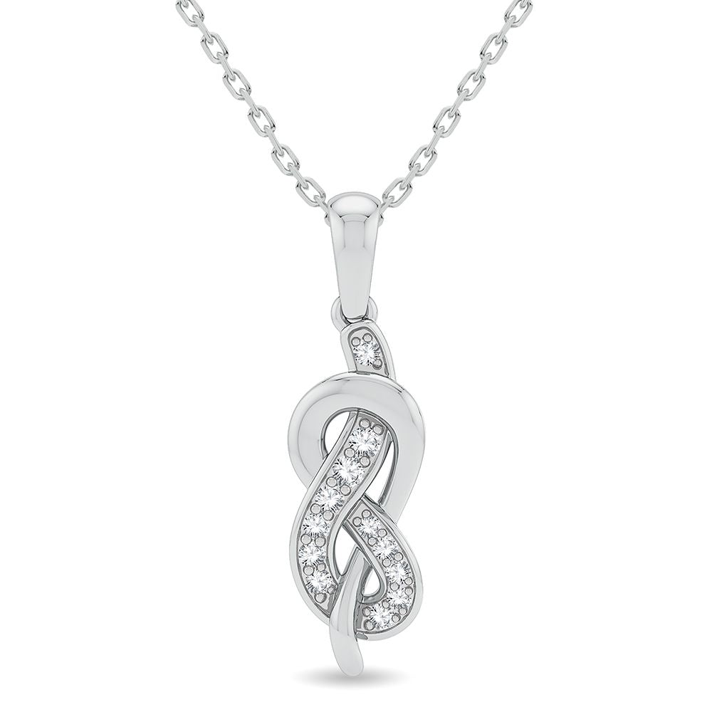Chic 14k White Gold 0.15CT Lab Diamond Womens Pendant