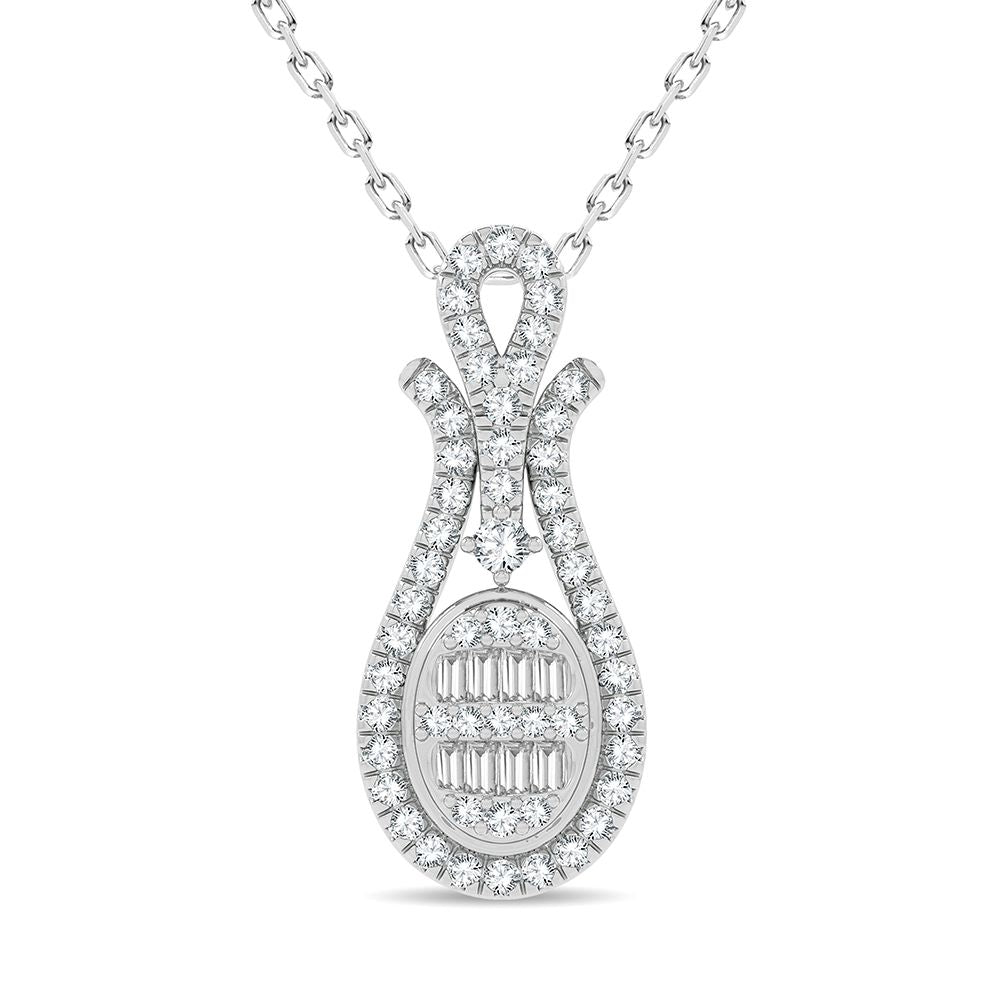 Chic 0.50CT Lab Diamond Pendant in Pristine White Gold