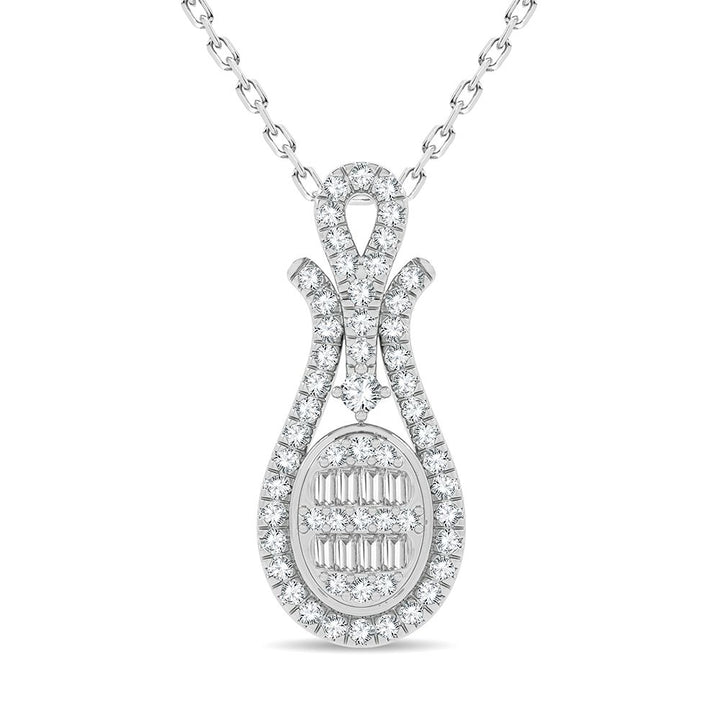 Chic 0.50CT Lab Diamond Pendant in Pristine White Gold