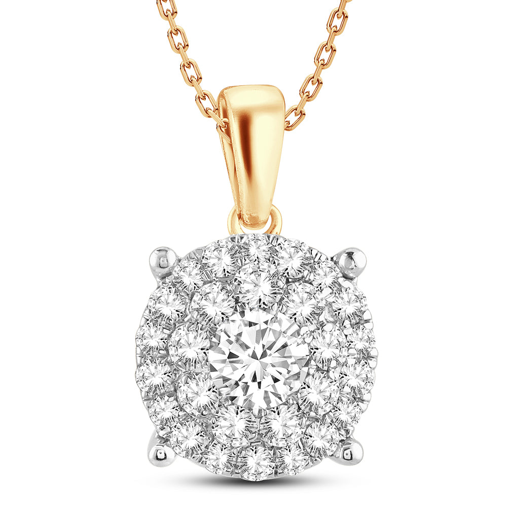 14k Yellow Gold Lab-Grown 1ct Diamond Pendant Necklace