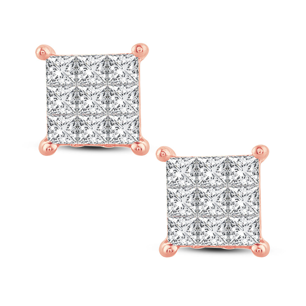 14k Rose Gold Lab-Grown Diamond Stud Earrings (1.00 CT)