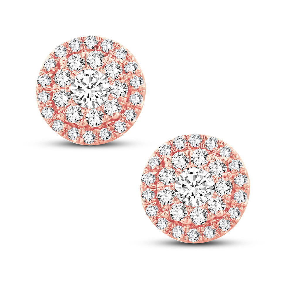14k Rose Gold Lab Diamond Stud Earrings - Ethical Sparkle
