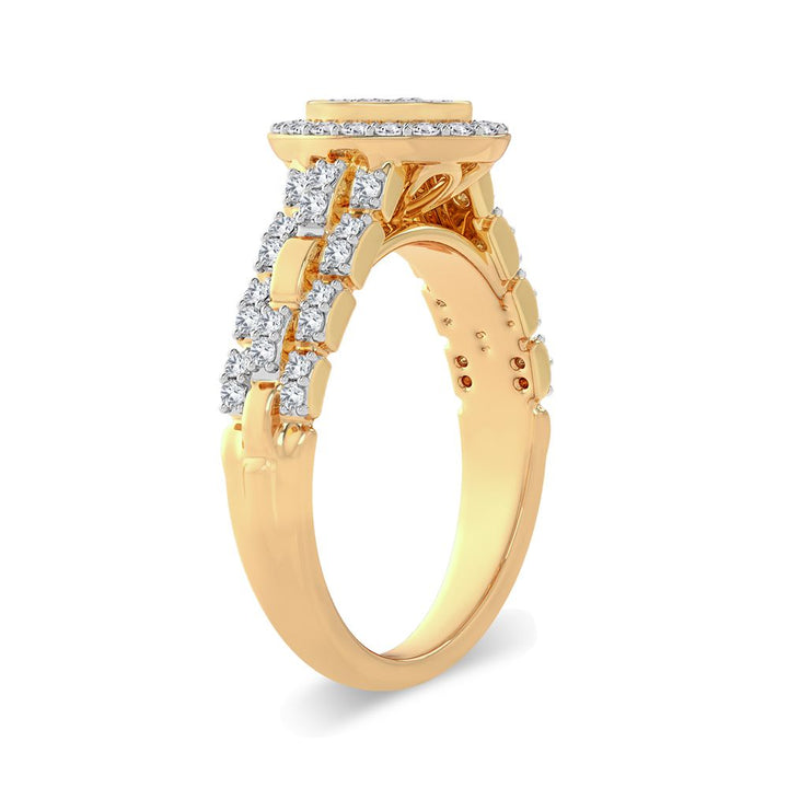 Chic 14K Yellow Gold 0.50ct Lab Diamond Womens Fashion Ring
