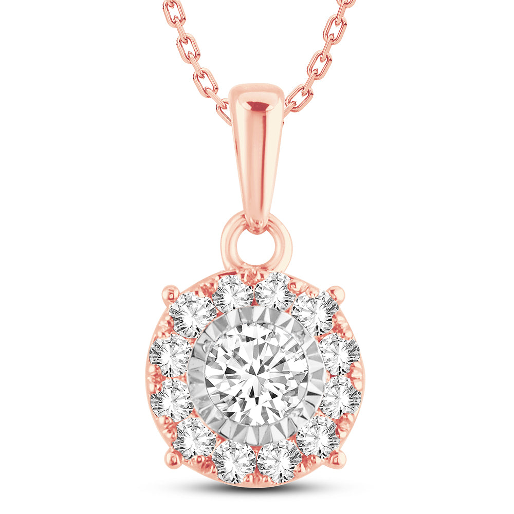 Delicate 14k Rose Gold 0.50ct Lab Diamond Pendant