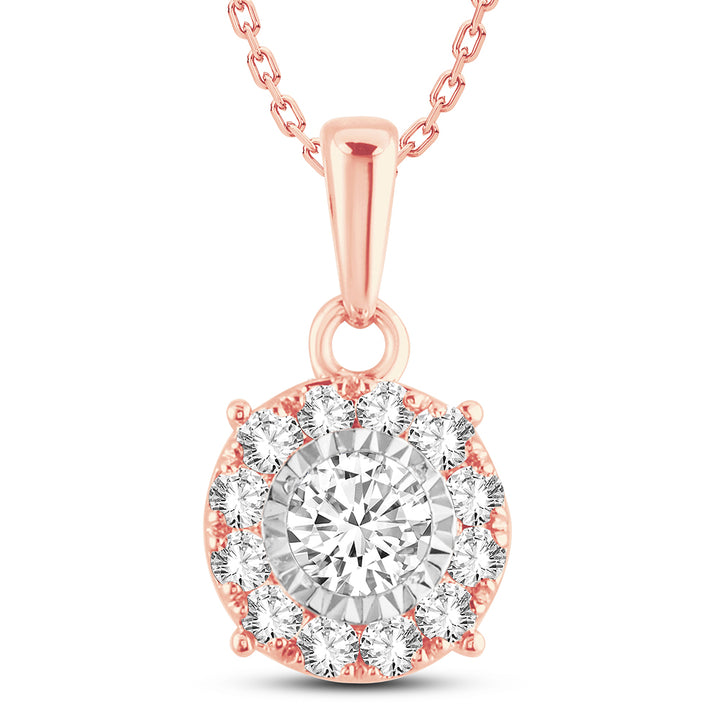 Delicate 14k Rose Gold 0.50ct Lab Diamond Pendant