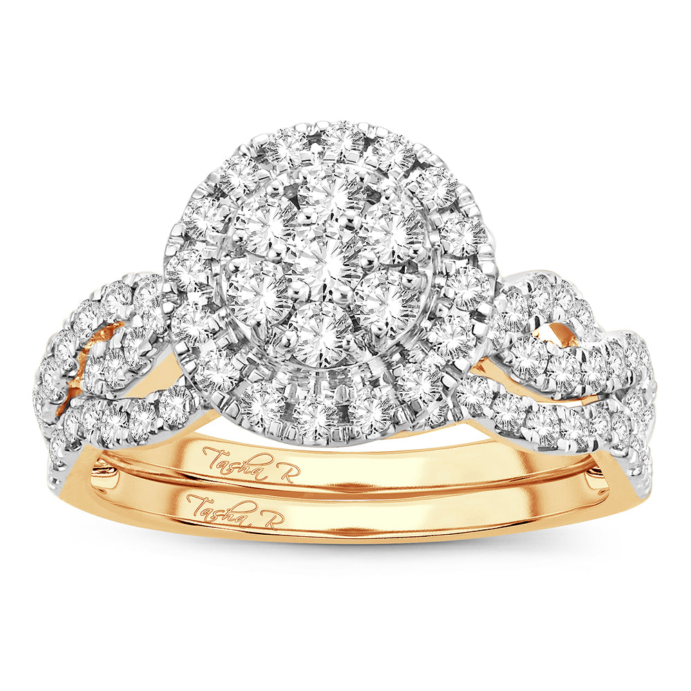 14K Yellow Gold 1.0CT Lab Diamond Womens Bridal Ring